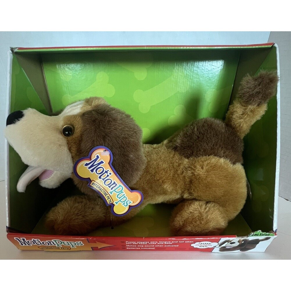 Rare Interactive Motion Pups Pets Toy Wiggle Wag Puppy Dog Plush Stuffed Animal